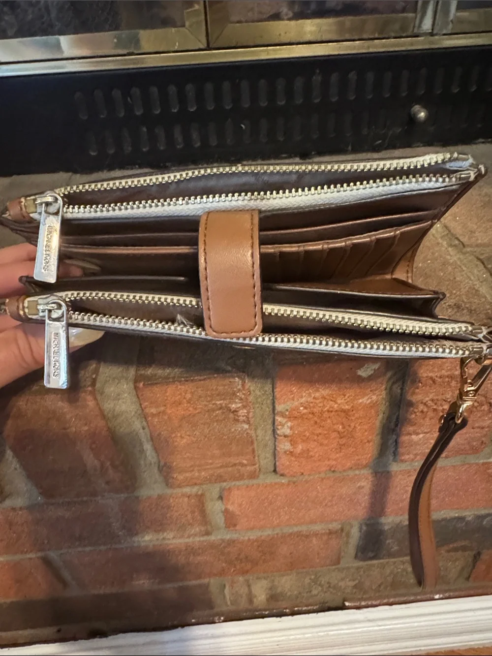 Michael Kors Beige Logo Purse with Matching Wristlet